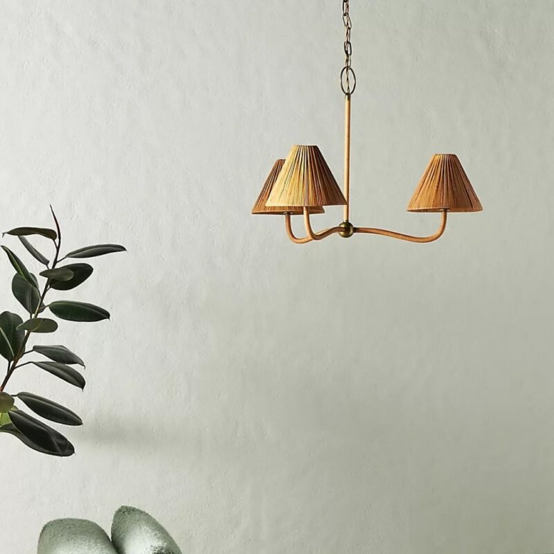 DELPHINE RATTAN CEILING CHANDELIER