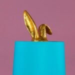 HIDING BUNNY TURQUOISE TABLE LAMP