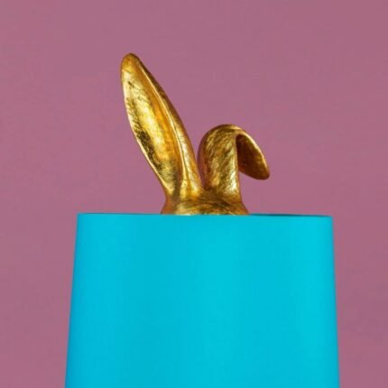 HIDING BUNNY TURQUOISE TABLE LAMP