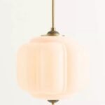 ELOISE BLUSH PINK SCALLOP MILK GLASS PENDANT LIGHT
