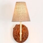 BERNADETTE BROWN CARVED WOOD WALL SCONCE