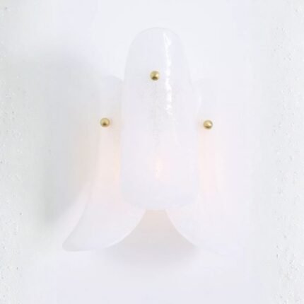 ANISA WHITE TIERED PETAL GLASS WALL SCONCE