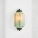 THE ELOISE GREEN GLASS BLACK FLUSH WALL SCONCE