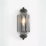 THE ELOISE CLEAR GLASS BLACK FLUSH WALL SCONCE