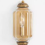 THE ELOISE CLEAR GLASS BRASS FLUSH WALL SCONCE