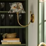LEE BERNADETTE BRASS RUFFLE PRINTED SHADE WALL SCONCE