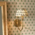 LEE BRASS WALL SCONCE WITH FABRIC SHADE