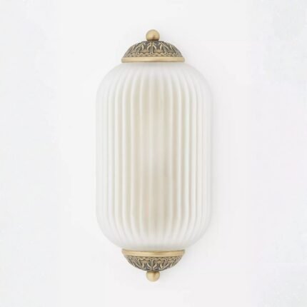 THE ELOISE SCALLOP CLEAR GLASS BRASS FLUSH SCONCE WALL LIGHT