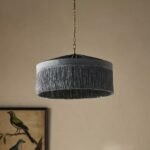 SINCLAIR TASSEL FRINGED VELVET PENDANT BLUE | LAMP SALE