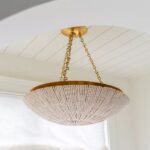 SUMMERSIDE COCO SHELL BOWL PENDANT | LAMPS WITH GOLD