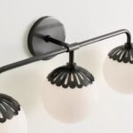 PAIGE BLACK TRIPLE BATHROOM VANITY SCONCE WALL LIGHT