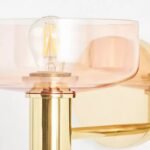 MORGAN PINK GLASS WALL LIGHT WITH BRASS DETAILS