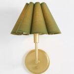 REGINA ANDREW POLLY GREEN SCALLOPED METAL SCONCE WALL LIGHT