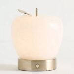 APPLE RECHARGEABLE CORDLESS TABLE LAMP WITH ALABASTER BASE