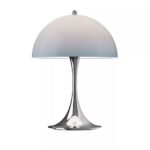 LIGHT BLUE PANTHELLA PORTABLE LAMP WITH TRUMPET BELL SHADE