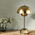 FLOWERPOT V9 RECHARGEABLE CORDLESS LED TABLE LAMP IN GOLD METALLIC FINISH