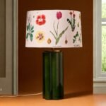 SCALLOPED GREEN GLASS LAMP BASE
