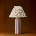 SCALLOPED MAUVE GLASS LAMP BASE