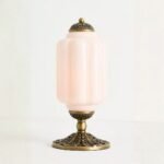 ELOISE TABLE LAMP WITH BLUSH PINK SCALLOP MILK GLASS