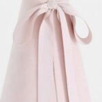 BOSETTE VELVET AND WOOD TABLE LAMP WITH BOW DETAIL