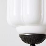 THE ELOISE SCALLOP PETITE PENDANT CEILING LIGHT WHITE GLASS BLACK