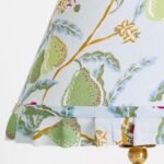 LEE PERA TABLE LAMP WITH BRASS BASE AND RUFFLE PRINTED SHADE