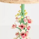 FLORAL TOLE IRON LAMP WITH SNAP DRAGON FINISH