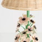 FLORAL TOLE IRON LAMP WITH ANEMONE FINISH