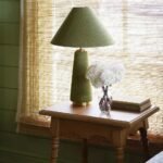 LULU TABLE LAMP WITH GREEN LINEN SHADE