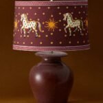BURGUNDY JUG-STYLE CERAMIC TABLE LAMP BASE