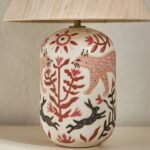 KAIA CERAMIC TABLE LAMP WITH PINK WAX RESIST FINISH