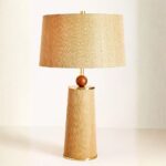 JANUARY WOOD TABLE LAMP WITH WOVEN GRASSCLOTH