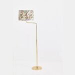 ANTIQUE BRASS FLOOR LAMP BASE WITH WAVE CURVE