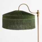 SINCLAIR VELVET FLOOR LAMP WITH GREEN TASSEL FRINGE