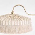SINCLAIR LINEN FLOOR LAMP WITH IVY STRIPE AND TASSEL FRINGE