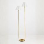 REGINA ANDREW POLLY METAL FLOOR LAMP WITH WHITE SCALLOPED SHADE