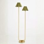 REGINA ANDREW POLLY METAL FLOOR LAMP WITH GREEN SCALLOPED SHADE