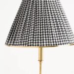LEE ARTICULATING FLOOR LAMP IN BRASS WITH RUCHED SHADE