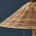 DECORATIVE RATTAN FLOOR LAMP WITH UMBEL DESIGN