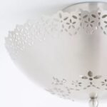 LACIE DECORATIVE ANTIQUE NICKEL FLUSH MOUNT LIGHT