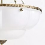 THE ELOISE CHANDELIER WITH WHITE SCALLOPED MILK GLASS