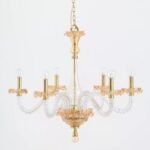 VENETIAN INSPIRED CHANDELIER WITH MULTI COLORED GLASS ARMS