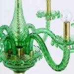 VENETIAN INSPIRED CHANDELIER WITH GREEN COLORED GLASS ARMS
