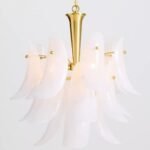 ANISA WHITE PETAL GLASS TIERED CHANDELIER