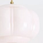 ELOISE MILK GLASS SEMI FLUSH MOUNT CEILING LIGHT WITH SCALLOPED DETAIL AND BRASS