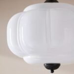 ELOISE WHITE SCALLOPED GLASS SEMI FLUSH MOUNT CEILING LIGHT