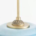 ELOISE PENDANT CEILING LIGHT WITH BLUE SCALLOPED MILK GLASS SHADE