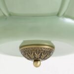 ELOISE PENDANT CEILING LIGHT WITH GREEN SCALLOPED MILK GLASS SHADE