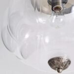 THE ELOISE SCALLOPED MILK GLASS CEILING LIGHT WITH NICKEL FINISH