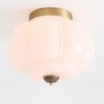 THE ELOISE SCALLOPED PINK MILK GLASS CEILING LIGHT